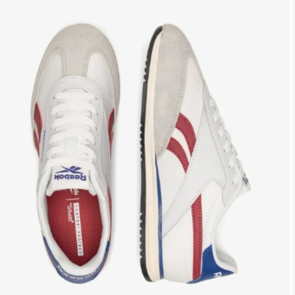 NEW REEBOK Leather Fiori Low Profile Sneakers in white/red/blue women 2511 4j2 - Picture 8 of 10